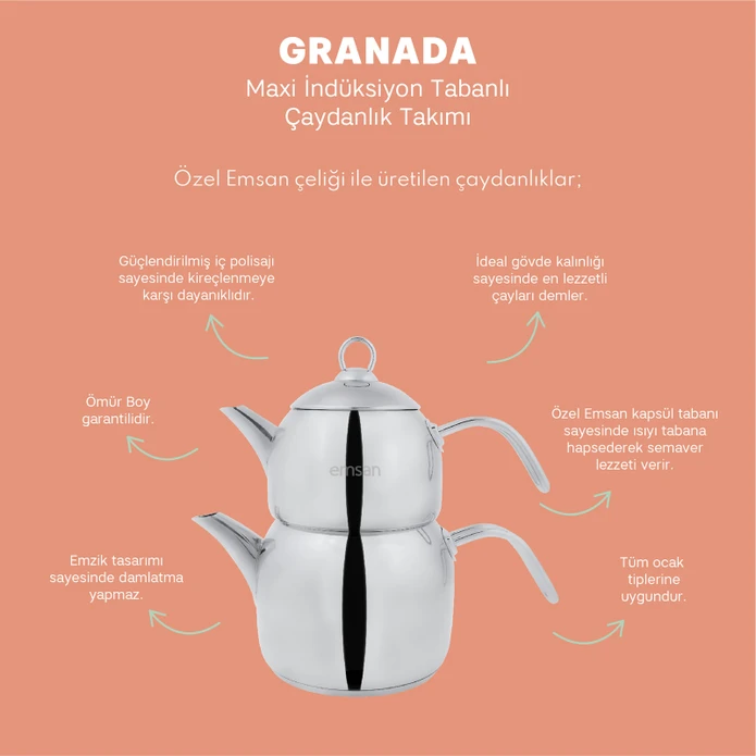 Emsan Granada Maxi Çaydanlık Takımı