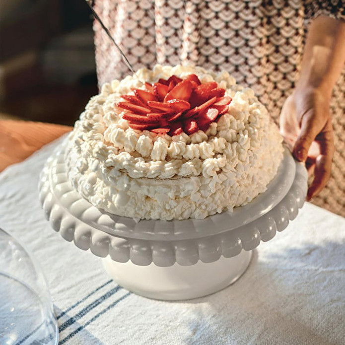 Guzzini Tiffany Beyaz Küçük Ayaklı Kek Standı