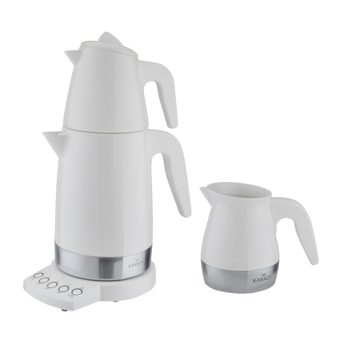 Karaca Allure Seramik Çay Kahve Makinesi Beyaz 