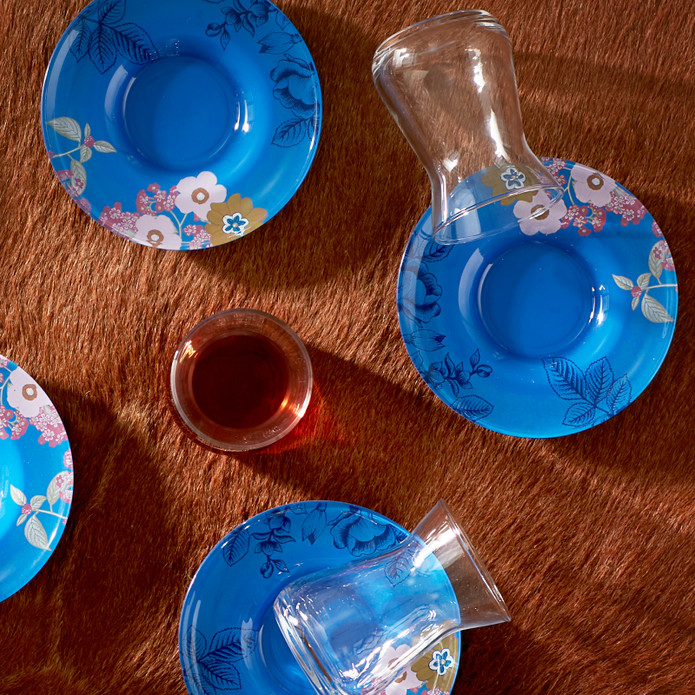 Karaca Bahar Mavi 6 Kişilik Çay Seti