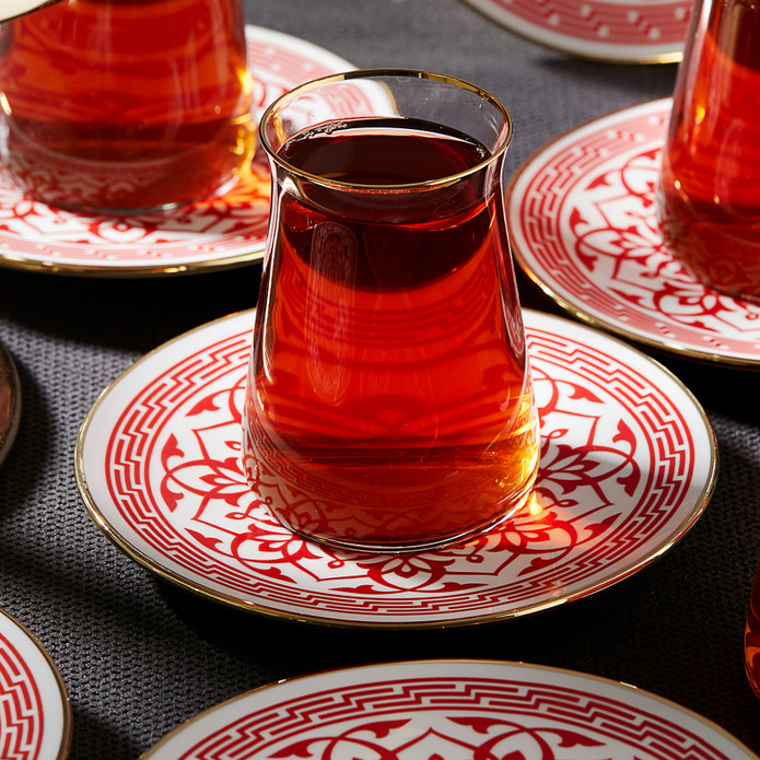 Karaca Ocha Kırmızı 12 Parça Çay Seti