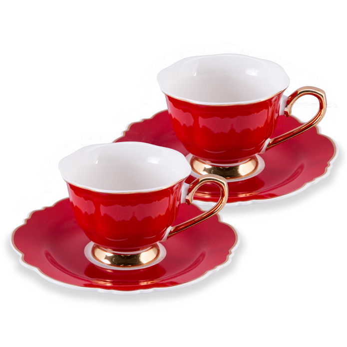Karaca Romantic 2 Kişilik Kırmızı Kahve Fincanı 