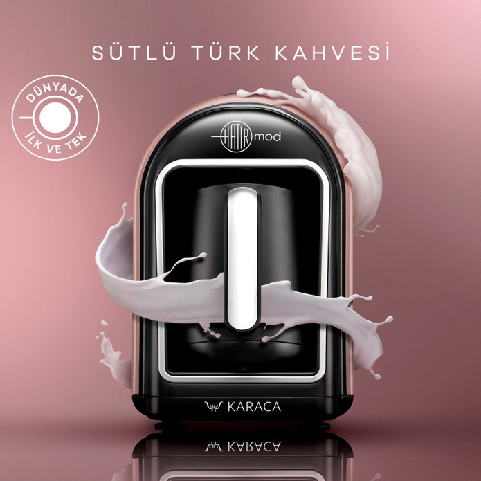 Karaca Hatır Mod Közde Türk Kahvesi, Sütlü Türk Kahvesi, Sütlü İçecek Hazırlama Makinesi Rosegold 5 Fincan Kapasiteli Bol Köpüklü