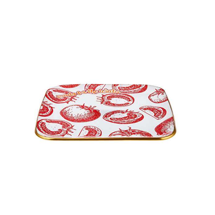 Karaca Kışa Hazırlık Sebzeli Kırmızı Pasta Tabağı