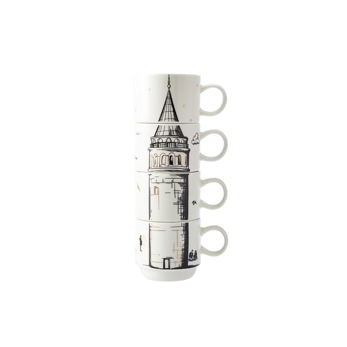 Karaca X İst Collection Galata 4 Parça Standlı Mug Kupa