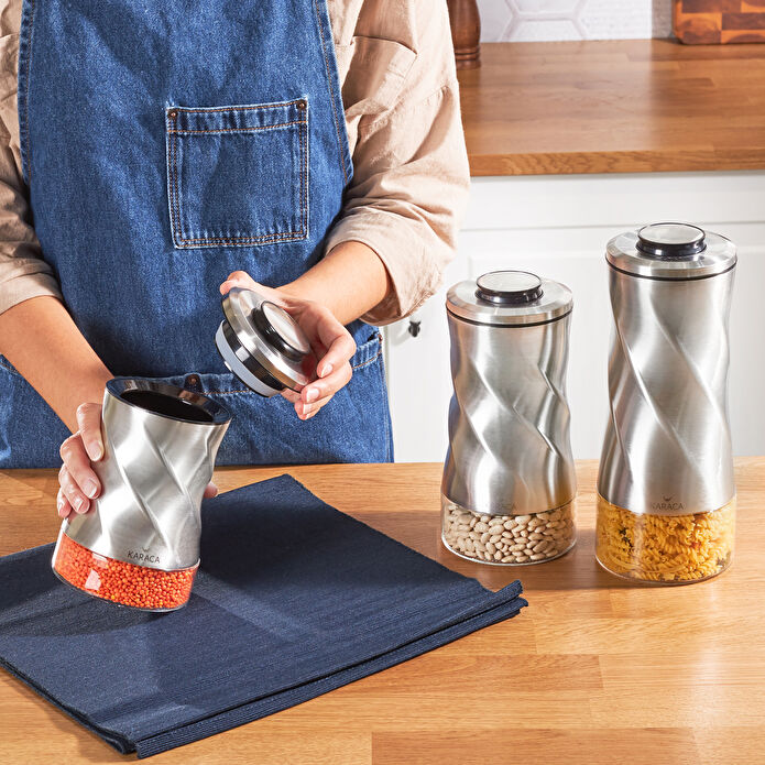 Karaca Tottori İnox Vakumlu Cam Saklama Kabı Seti