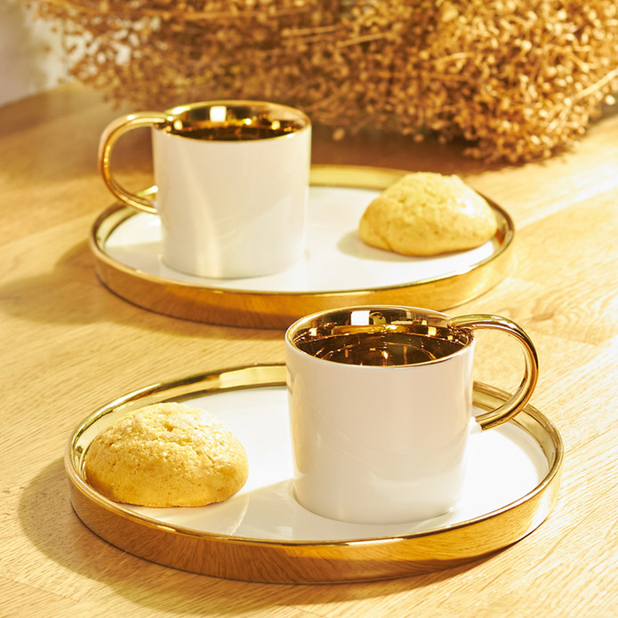 Karaca Levin Beyaz 2 Kişilik Kahve Fincan Takımı 100 ml