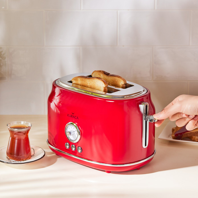 Karaca Retro Ekmek Kızartma Makinesi Kırmızı
