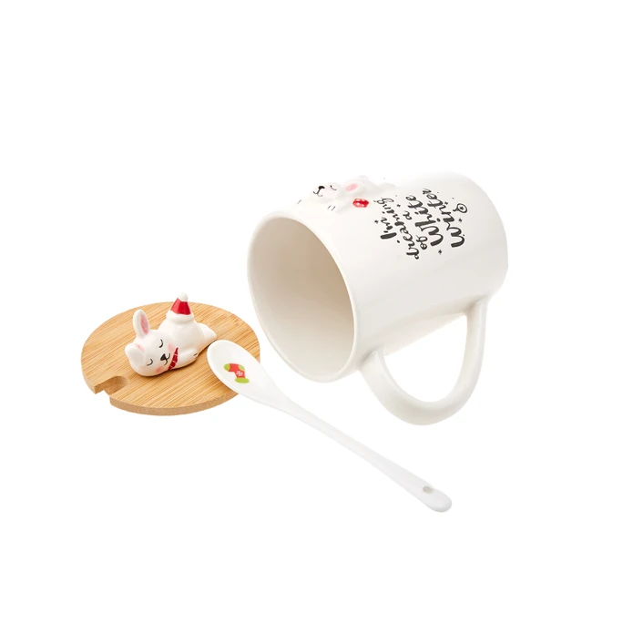 Karaca New Year Rabbit With Spoon Mug 375 ml