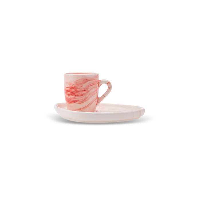 Karaca Siraye Kırmızı 6 Kişilik Kahve Fincanı Takımı 90 ml