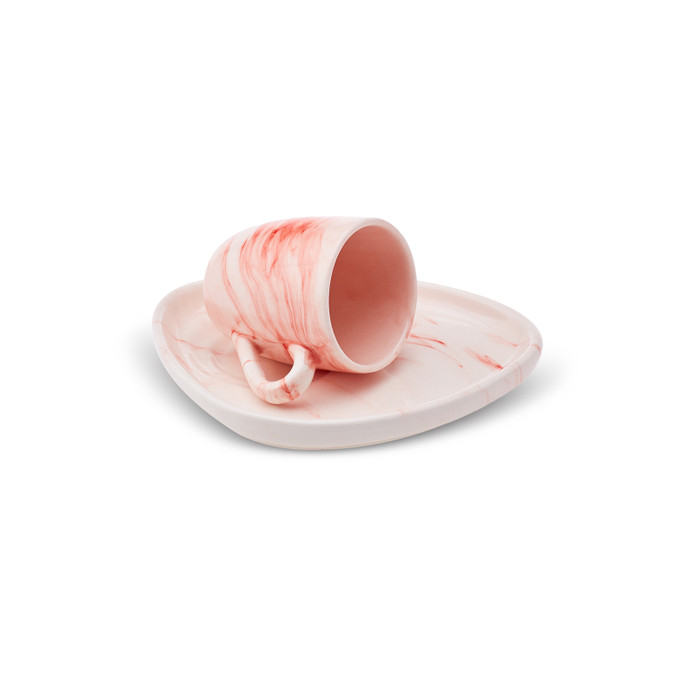 Karaca Siraye Kırmızı 6 Kişilik Kahve Fincanı Takımı 90 ml