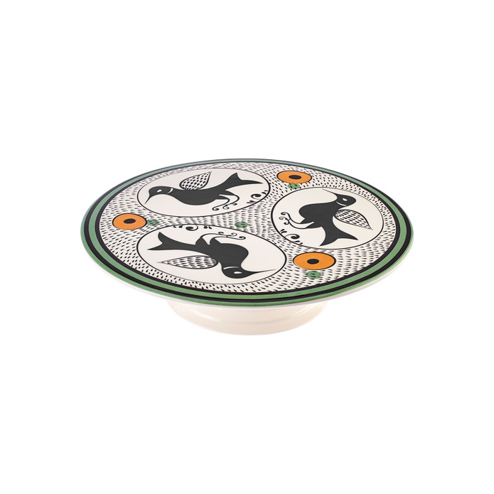Karaca Paye Selçuklu Serisi Kuşlu Ayaklı Porselen Kek Standı 32 cm