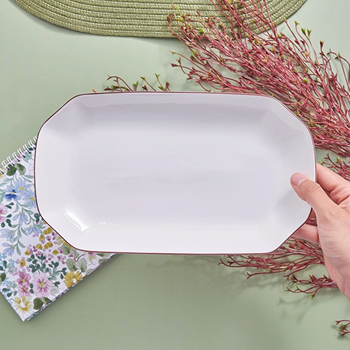 Karaca Elica Kahverengi Dikdörtgen Kayık Tabak 31 cm