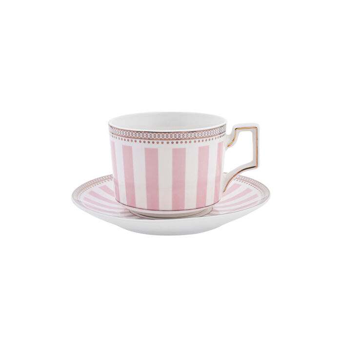 Karaca Jolly Pink Bold Line 6 Kişilik Kahve Fincan Takımı 100 ml