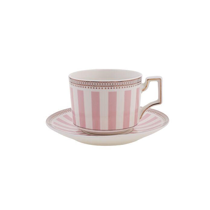 Karaca Jolly Pink Bold Line 6 Kişilik Kahve Fincan Takımı 100 ml
