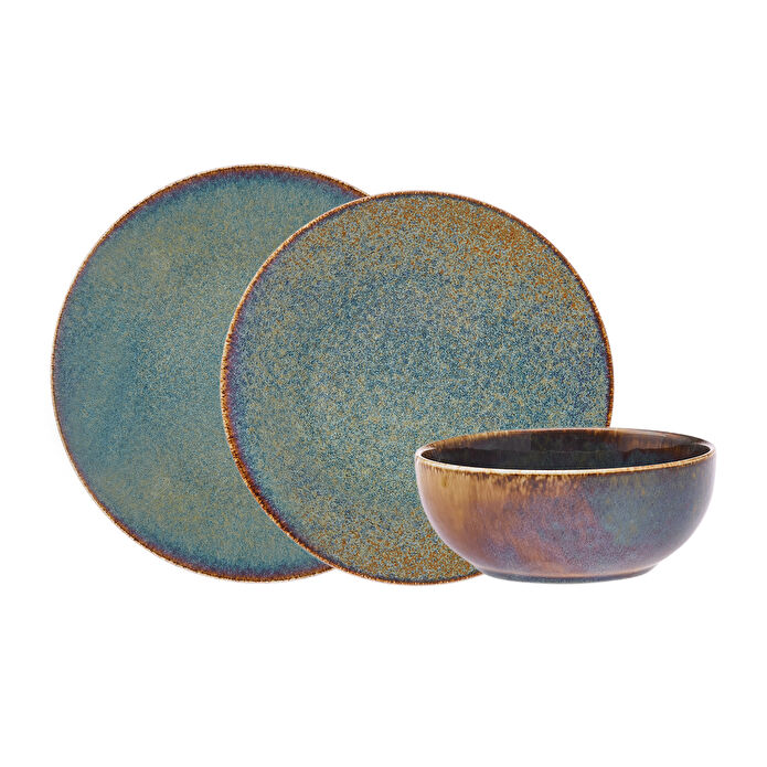 Karaca Reactive Emerald 18 Parça 6 Kişilik Porselen Yemek Takımı