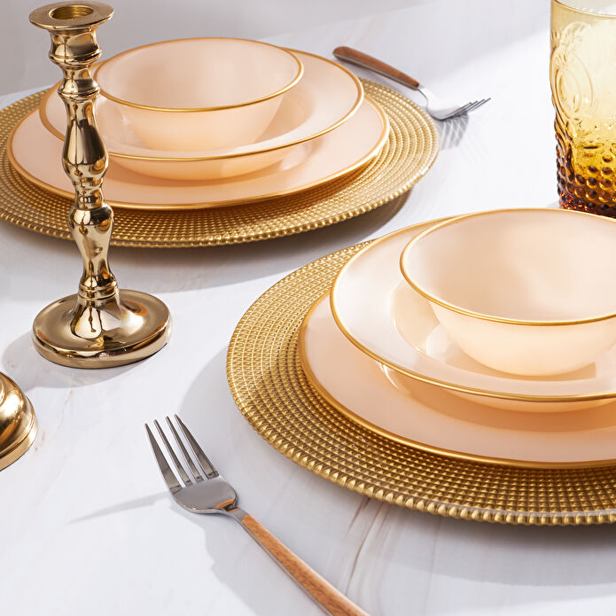 Karaca Retro New Krem 18 Parça 6 Kişilik Yemek Takımı