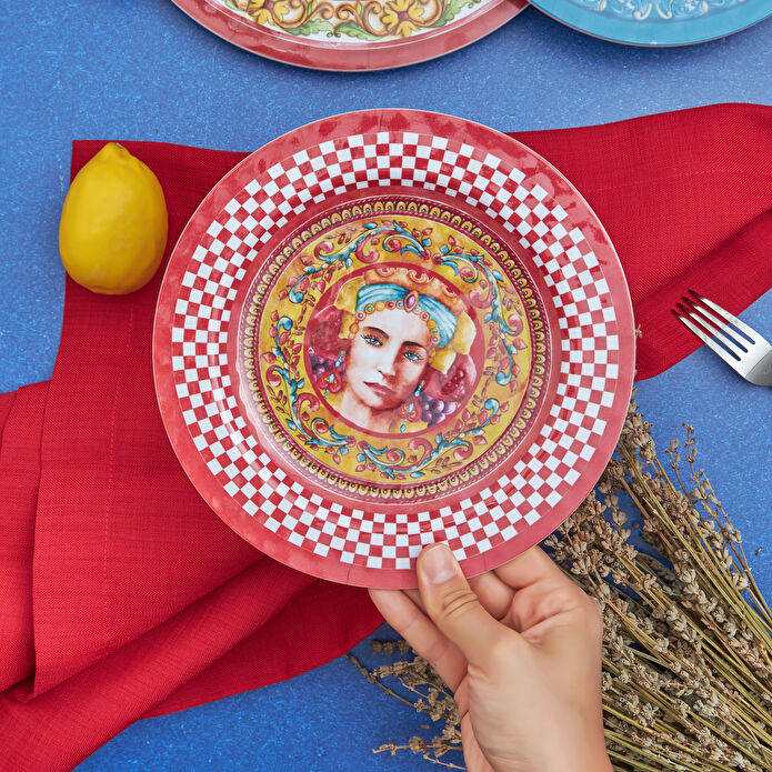 Karaca Letizia Red Woman Pasta Tabağı 21,5 cm