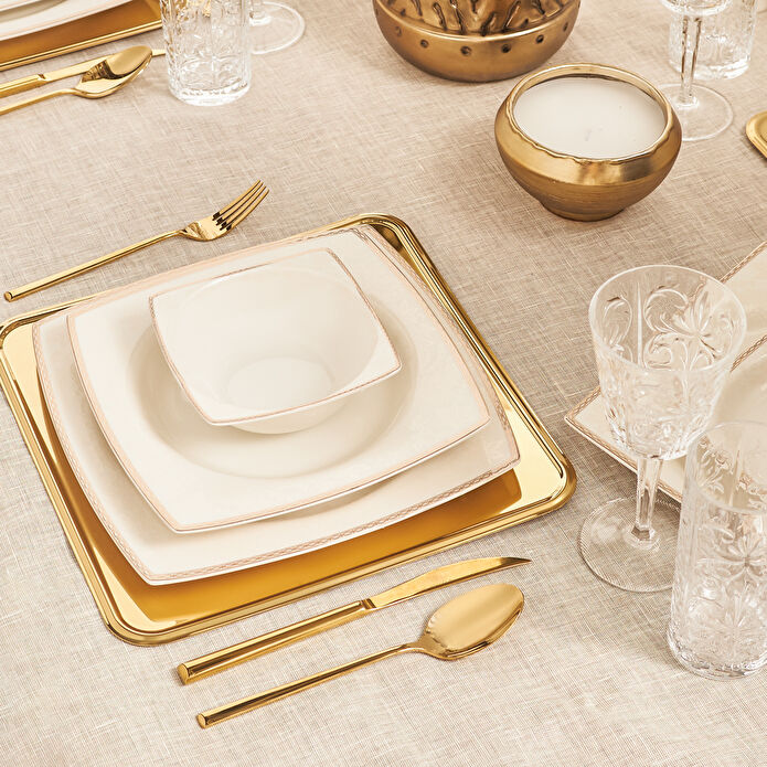 Karaca Raisa Cream 60 Parça 12 Kişilik Porselen Yemek Takımı