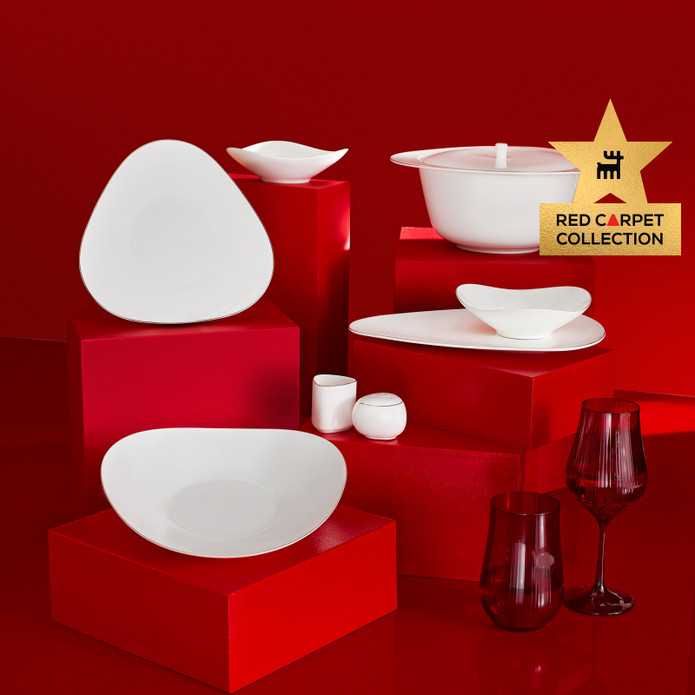 Karaca Red Carpet Collection Pearl Extra Tristan 62 Parça 12 Kişilik İnci Yemek Takımı Gold