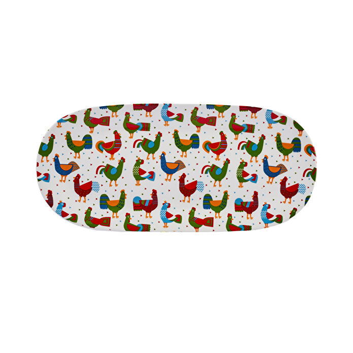 Karaca Kışa Hazırlık Horoz Büyük Kayık Tabak 34 cm