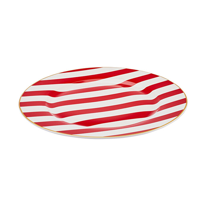 Karaca Kışa Hazırlık Kırmızı Çizgili Servis Tabağı 27 cm