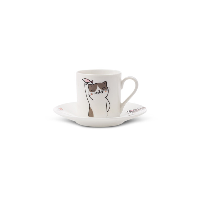 Karaca Kedili 6 Kişilik Kahve Fincanı Takımı 80 ml