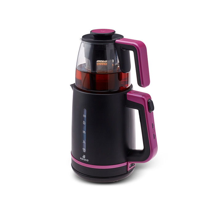 Karaca Maxi Tea XL 2in1 Cam Demlikli Çay Makinesi ve Kettle Raspberry