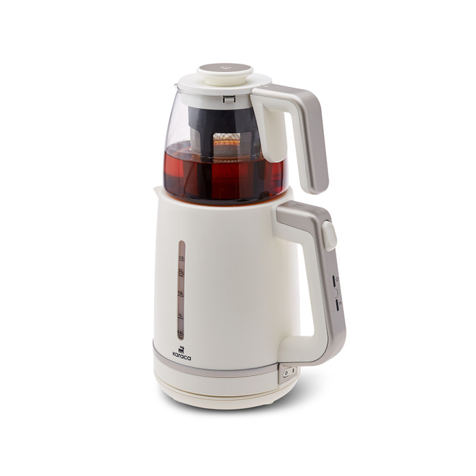 Karaca Maxi Tea XL 2in1 Cam Demlikli Çay Makinesi ve Kettle Mulberry