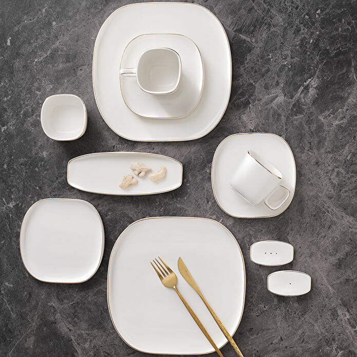 Karaca Plato Streamline 28 Parça 6 Kişilik Kahvaltı/Servis Takımı Gold