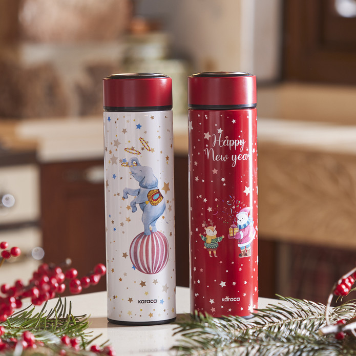 Karaca New Year Polar Bear Çelik Termos 500 ml