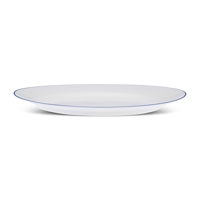 Karaca Milano Opal Cam Blue Rim Büyük Kayık Tabak 35 cm