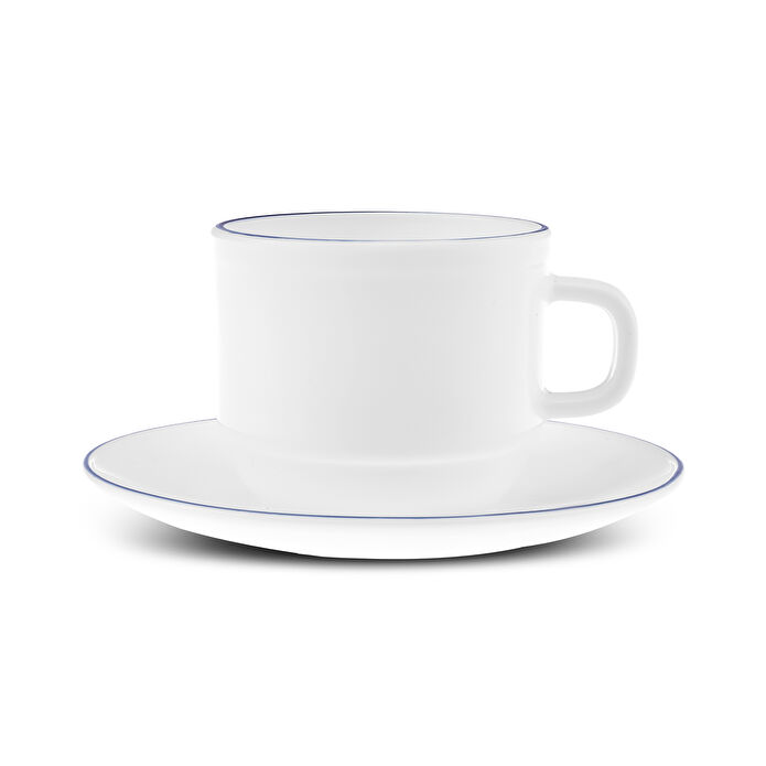 Karaca Milano Opal Cam Blue Rim Tek Kişilik Çay Fincan Seti