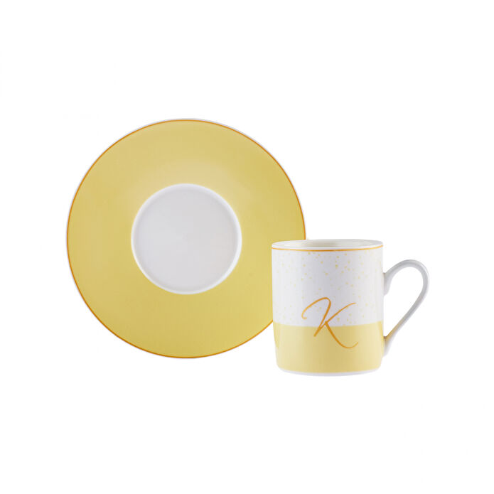 Karaca K Harfli Tek Kişilik Porselen Kahve Fincanı 100 ml