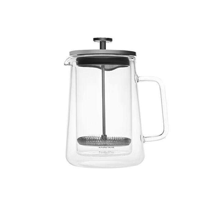 Karaca Pia Konik Çift Cidarlı Borosilikat Cam French Press 1000 ml Metalik