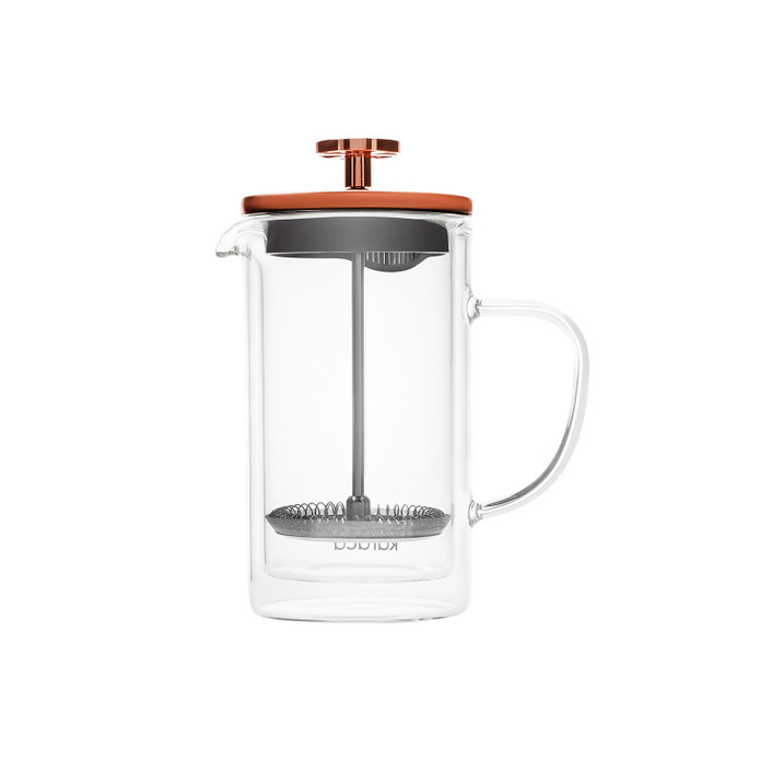 Karaca Pia Çift Cidarlı Borosilikat Cam French Press 600 ml Bronze 