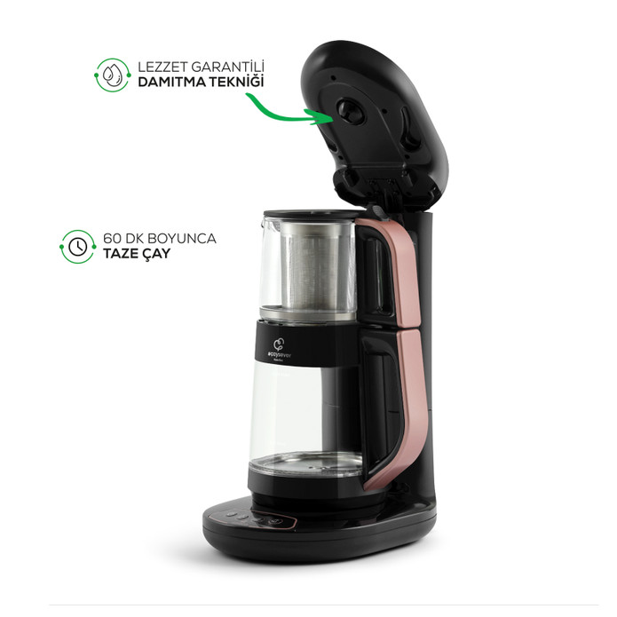 Karaca Çaysever Robotea Connect Konuşan Çay Makinesi Rosegold