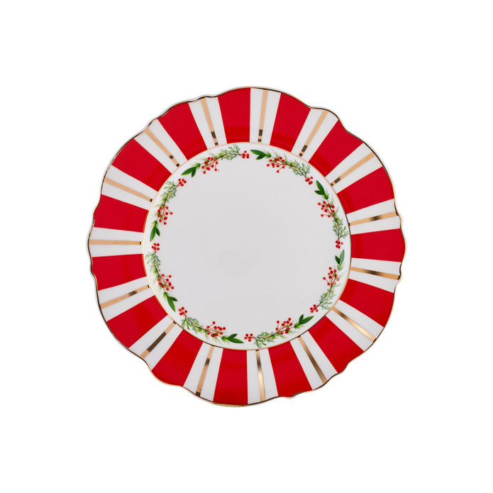Karaca New Year Dreamy Çizgili Pasta Tabağı 22 cm