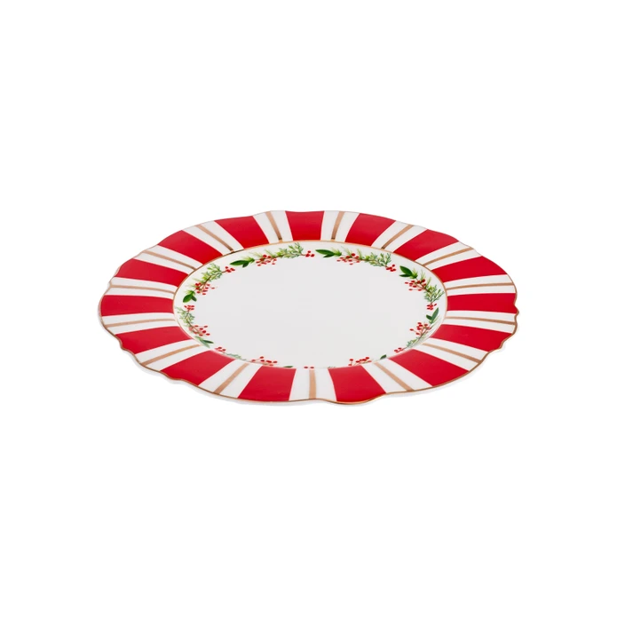 Karaca New Year Dreamy Çizgili Pasta Tabağı 22 cm