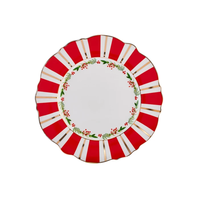 Karaca New Year Dreamy Çizgili Pasta Tabağı 22 cm