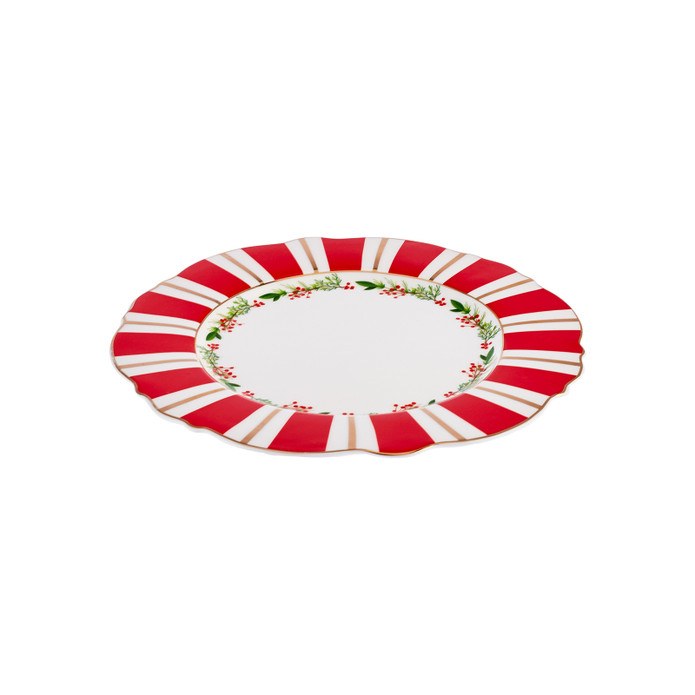 Karaca New Year Dreamy Çizgili Pasta Tabağı 22 cm