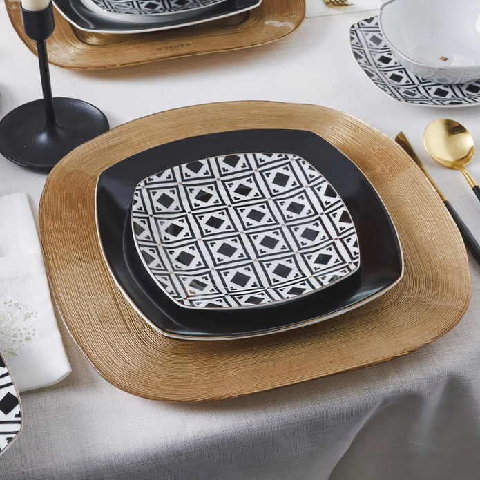 Karaca Monochrome 24 Parça 6 Kişilik Porselen Yemek Takımı