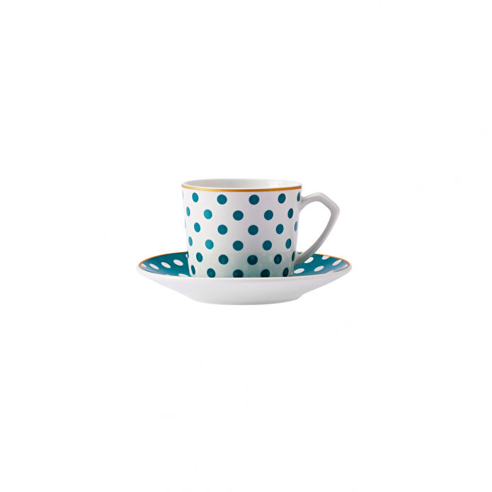Karaca Polka 6 Kişilik Porselen Kahve Fincanı Takımı 80 ml