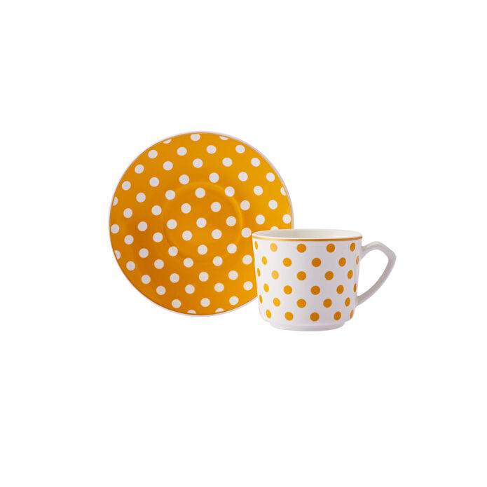 Karaca Polka 6 Kişilik Porselen Kahve Fincanı Takımı 80 ml