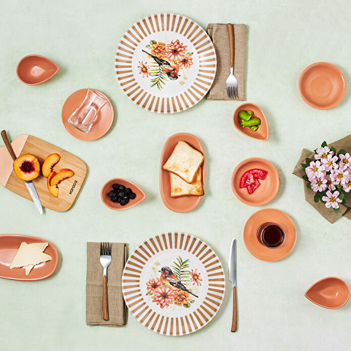 Karaca Pajaro 26 Parça 6 Kişilik Porselen Kahvaltı/Servis Takımı