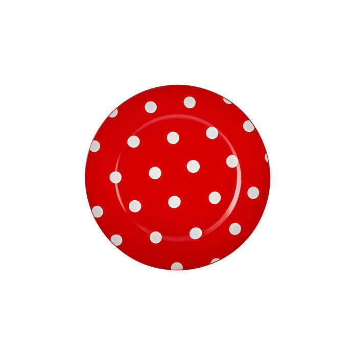 Karaca Polka Dot Kırmızı Porselen Pasta Tabağı 19 cm