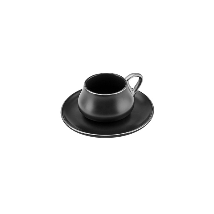 Karaca Senior Siyah 2 Kişilik Kahve Fincan Takımı 90 ml