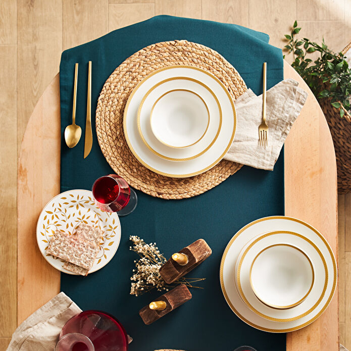 Karaca Roseanne Porselen 24 Parça 6 Kişilik Yemek Takımı Gold