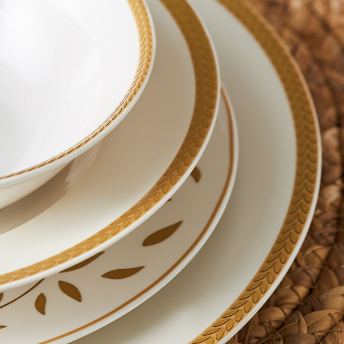 Karaca Roseanne Porselen 24 Parça 6 Kişilik Yemek Takımı Gold