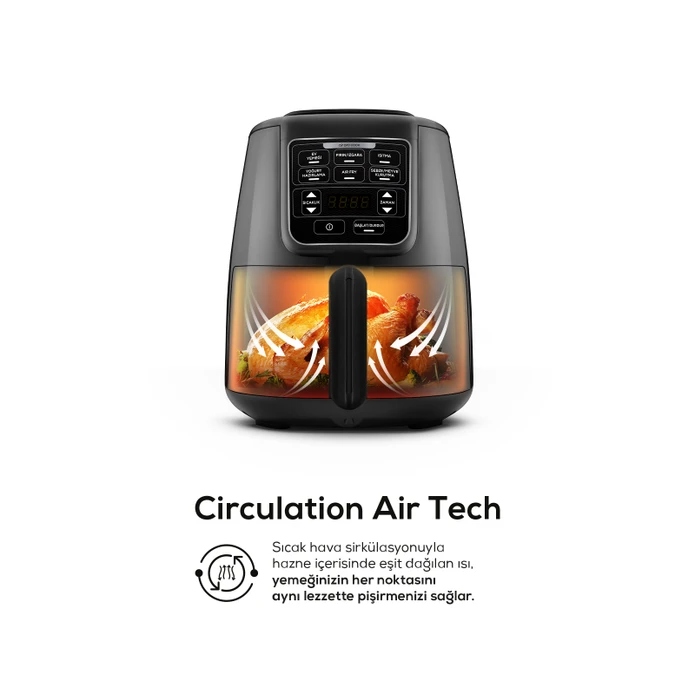 Karaca Air Pro Cook XL 2 in 1 Airfryer Black Shine